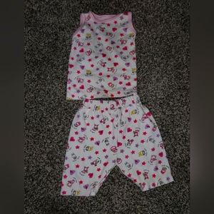 0-3 month pink short outfit